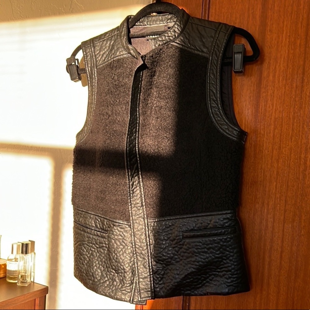 Trouvé faux black leather vest